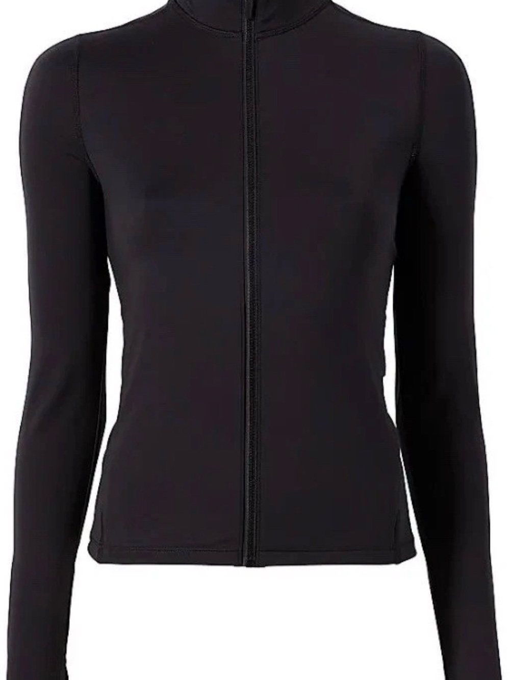 Bandier Full Zip Jacket Large Black Track Athletic Yoga Thumbhole NWT $170 New